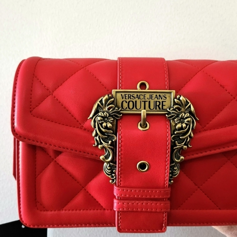 Versace Jeans Collection Red Quilted Bag